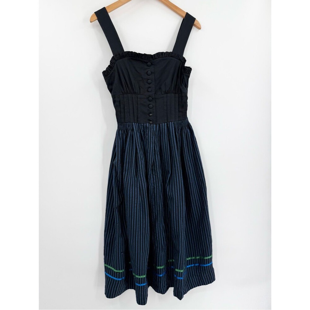Sportalm Kitzbühel Vintage Corset Dirndl Midi Dress | Black | 38 (Small)